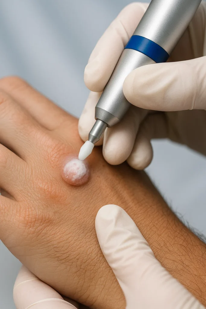 example of wart removal Greater London (Croydon) using cryopen