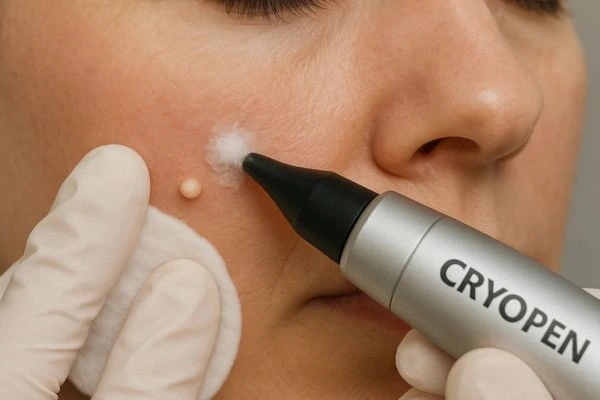 Woman receiving milia removal treatment Greater London (Croydon)